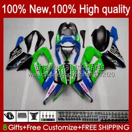 Kawasaki Ninja ZX1000 C için Vücut Kiti ZX1000C 08-10 Kodu 56No.147 ZX 10R ZX10 10 R 1000 CC ZX-10R 2009 2009 2010 ZX10R Yeşil Mavi Blk 08 09 10 Motosiklet Peri