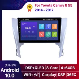 Car DVD Radio GPS Multimedia Player Android 10.0 DSP QLED 4 + 64G dla TOYOTA CAMRY 7 XV 50 55 2011-2014 Quad-Core Head Unit