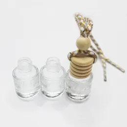 6ML car pendant perfume bottle Essential Oils Diffusers High transparent Cylinder bottles glass aroma perfume's empty Container DIY drill Home Fragrances