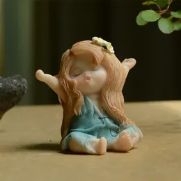 Codzienna kolekcja Cute Baby Figurine Fairy Ogród Dekoracji Anioł Miniaturowy Dom Ornament Girl Festival Gifts 210924