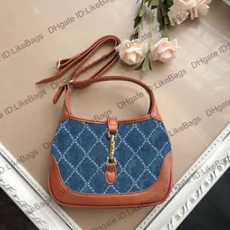 Kvinnor Luxurys Designers Jackies 1961 V￤skor 2021 Denim ￤kta Real Leather Handv￤skor Pures Clutch Wallet Womens Crossbody Mini Shopping Shopping Messenger Bag