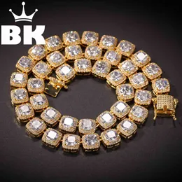 THE BLING KING Square Cubic Zirconia Tennis Lovely Top Quality Hiphop Necklace Luxury Full Iced Out CZ Jewelry For Men Women Dro X0509