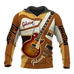 Męskie bluzy bluzy 2021 Moda Harajuku Bluza Piękna Guitar Electric 3D Drukowane Kapturem Unisex Casual Zipper Man Kurtka Top