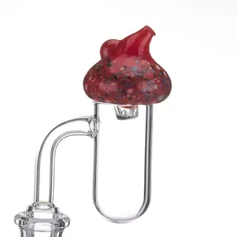 Renkli Duman Cam Kabarcık Carb Cap Kullanım Için 2 Taraf OD 35mm Fit Quartz Banger Çivi ile 25mm Bowl Dab Rigs