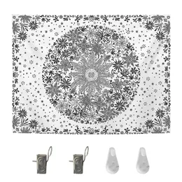 Tapestries blommor mönster daisy vägg tapestry hängande filt gåva sovrum inomhus prop lätt installera pografi bakgrund heminredning diy