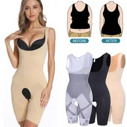 Women's Shapers Bodysuit Shapewear Full Body Shaper Seamless Bamboo Corset Waist Trainer Women Slimming Sheath Abdomen Tummy Slim Tops