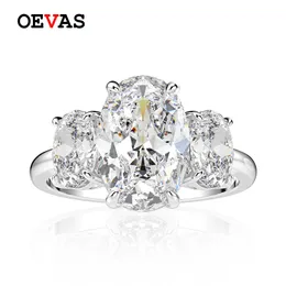 OEVAS Luksusowy Prawdziwy 925 Sterling Silver Utworzony Moissanite Gemstone Ślubne Zaręczyny Diamenty Ring Fine Jewelry Prezent Hurtownie