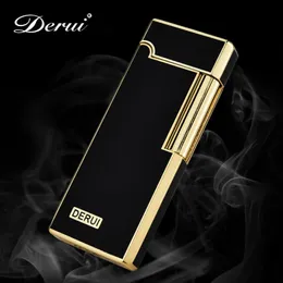 New Bussiness Gas Lighter Portable Compact Jet Butane Engraving Metal Gas PING Bright Sound Cigarette lighter