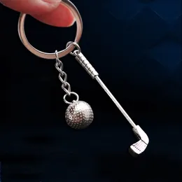 Kreativ golf nyckelkedja titan legering material nyckelring sport entusiaster den bästa valet väska bil reklam hänge