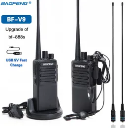 2pcs Baofeng BF-V9 USB 5V Fast Charge Two Way 5W Portable Walkie Talkie UHF 400-470MHz Ham Radio Upgrade of BF-888S