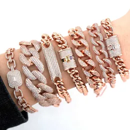 Godki Luxury Chunky Link Armband för kvinnor Bröllop Full Cubic Zircon Crystal CZ Dubai Armband Party Smycken 2020 Q0717