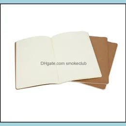 Notlar Notepads Malzemeleri Okul İşletme Endüstriyel Kraft Kahverengi Çizesiz Seyahat Dergileri Dizüstü Yumuşak Er Not Defterleri A5 Boyutu 210 x 140 mm 60