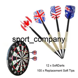 New Home Pub Party 12PCS Soft Tip Darts Set 4 Kinds Flights with 36/100pcs Dart Tips for Electronic Dartboard