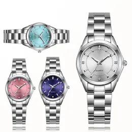 Relógio feminino com mostrador simples pulseira 28 mm Relógios femininos com pulseira de aço inoxidável Pulseira boutique Relógio de pulso moderno Estilo comercial Presente para namorada Montre De