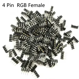 200PCS / 500PCS / 1000PCS 4PIN RGB Strip Connector Lighting Accessories 4 Pin Needle Male till Kvinnlig typ Dubbel 4-polig DIY Anslut för 5050 RGBW LED Striping