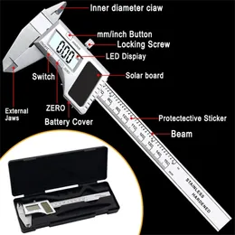 0-150mm ze stali nierdzewnej 6 cal pachymetr energetyka słoneczna cyfrowy Vernier Caliper Pachometr Energy Miernik Pomiaru 210922