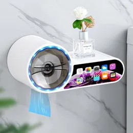 ONEUP Wandmontierter wasserdichter Toilettenpapierhalter, kreativer Kunststoff-Tücher-Aufbewahrungsbox, Toilettenpapierrollenspender für Badezimmer, 210401