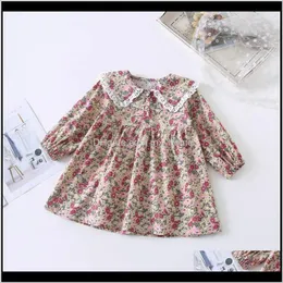 Dresses Clothing Baby Kids Maternity Drop Delivery 2021 Spring Child Girl Baby Clothes Long Sleeve Lace Floral For Born Girls Cloth One Year