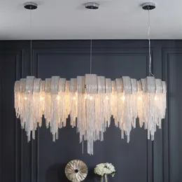Postmodernistyczne luksusowe luksusowe restauracja żyrandol kreatywny projektant osobowość studiowanie apartamentów Storek odzieży Tassel Light
