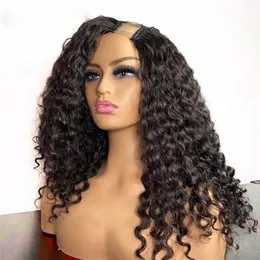 Deep Kinky Curly Wig U Part Human Hair 3b 3c Water Curl Wigs Brazilian Virgin Humans Hairs Glueless Machine Made Full End Wig