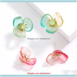Brincos J￳ias de joalheria resina de resina de flor de breol cl￡ssico Festa de anivers￡rio Great Drop entrega 2021 czdsd