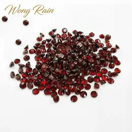 Wong Rain 20 PCS Top Quality Natural 2 MM Round Cut Garnet Loose Gemstone DIY Stones Decoration Fine Jewelry Wholesale Lots Bulk H1015