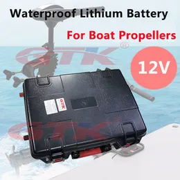 GTK Waterproof 12V 60Ah 80Ah 100Ah 120Ah 150Ah 200Ah lithium battery for Ship Rubber boat propeller trolling motor+ 10A charger