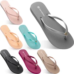 2021 summer flip flops women flat with seaside Glazed Blue beach slippers non-slip Sand gray gold white foreign trade thirty five