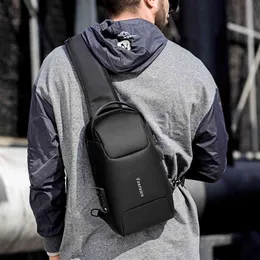 Fenruien New Men Multifunctional Chest Bag TSA Anti-Theft Large Capacity Shoulder Bag USB Charging Waterproof Crossbody Bag K713