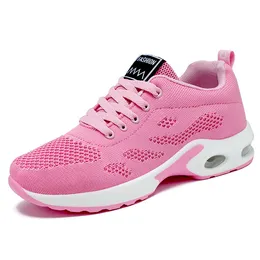 2021 foreign trade women's breathable soft-soled running shoes pink red purple black white Korean leisure air cushion sports one