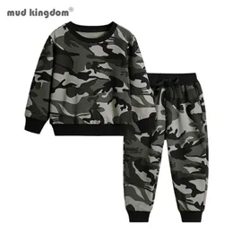 Mudkingdom Boys Camo Jogger Satser Höst Långärmad Sweatshirt Casual Barn Kläder Ställ Outfits 210615