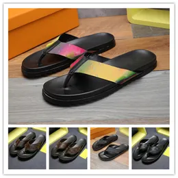 (With Box )Designer Slippers MIRABEAU THONG canvas Rubber Outsole Flip  Flops Shoes Men Letter Beach Sneakers Breathable Summer Slides Fashion  Trainers