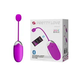 PRETTY LOVE USB Rechargeable Bluetooth Vibrator Wireless App Remote Control Vibrators for Women Vibrating Sex Toys Clit Egg Vi P0816