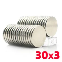 Hooks & Rails 30X3 Round Ndfeb Neodymium Magnet N35 Super Powerful Small Imanes Permanent Magnetic Disc Strong Block Adhesive Tape Bar Mini