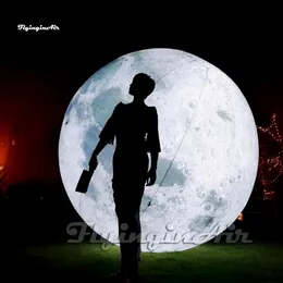 Outdoor Carnival Party Night Decorative Lighting Inflatable Planet Personalized Air Blown Super Moon Balloon For Concert And Wedding Decoration