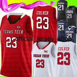 Yeni Culver Texas Tech Jersey 2019 Final Dört TTU Kırmızı Beyaz Basketbol Formaları