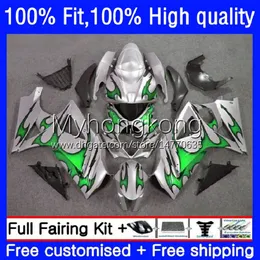 Karosseri OEM för SUZUKI GSXR GRÖN FLAMES 1000CC 1000 CC K7 Injektionsformkropp 27NO.100 GSXR-1000 GSXR1000 07 08 GSXR1000CC 2008 2008 GSX-R1000 2007-2008 Fairing Kit