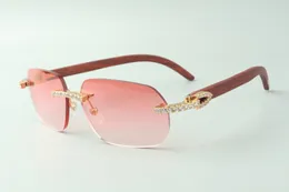 Direct sales endless diamond sunglasses 3524024 with original wooden temples designer glasses, size: 18-135 mm