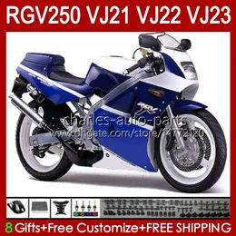 Suzuki RGV250ブルーホワイトのためのフルボディSAPC VJ21 RGV250 RGV-250CC 1988 1989ボディワーク21HC.55 VJ-21 RGV-250パネルRGVT-250 VJ 21 RGVT RGV 250CC 250 CC 88 89 OEMフェアリング