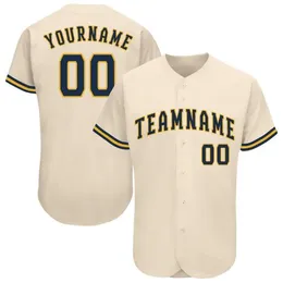 Benutzerdefinierte creme navy-gold baseball jersey