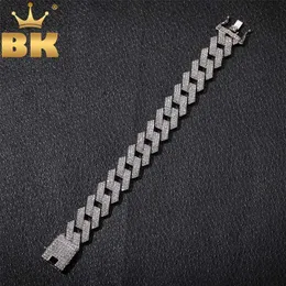 THE BLING KING 20mm Miami Prong Cuban Link Bracelet 3 Row Full Iced Out s 7inch 8inch Mens Hiphop Jewelry 211124