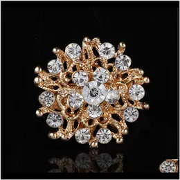 Pins Brooches Jewelrywomen Lady Aessories Crystal Circle Flower Interspersion Breastpin Wedding Brooch 1139 Drop Delivery 2021 Octxm