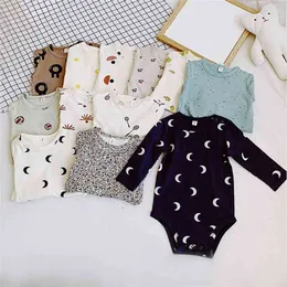 3 st / lot baby boys romper mjuk bomull född kläder barn långärmad underkläder spädbarn onesie 210816