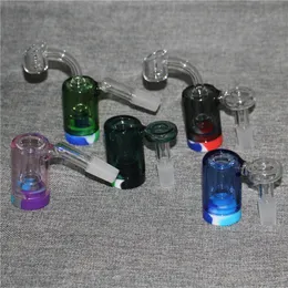 Narghilè 14mm 45 90 gradi Glass Reclaim Catchers Adapter Glass Ash Catcher per Water Pipes Bong con banger al quarzo da 4mm Contenitori in silicone da 5 ml Vaso per olio