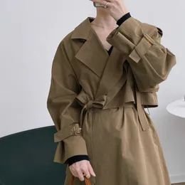 Sznurowadła damska wiatrówka damska umyta bawełniana jesień koreański dorywczo płaszcz płaszcz kobiety 1860 210607