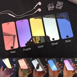 Fasion Mirror Color Tempered Glass Phone Screen Protector for iPHONE 13 12 11 PRO XR X XS Max 8 7 6 Plus