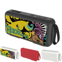 F0 Portable BT Speaker Wireless Column Mini Głośniki Zestaw głośnomówiący BT5.0 Pole dźwiękowe Zewnętrzne Z TF Karta FM Creative Graffiti Malowanie