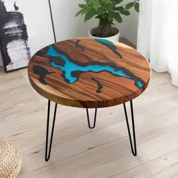 Elegant hårnålsbeläge Nordic Style River Base Living Room Coffee Dining Wood Resin Epoxy
