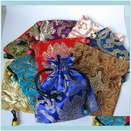Jewelry Packaging & Display Jewelryjewelry Pouches Bags Colorful Cloud Brocade Silk Pouches Pocket Money Coin Bag Dstring Grab Rosary Gift