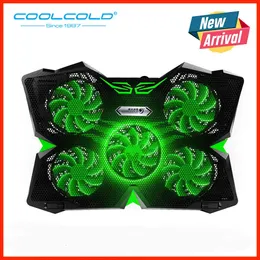 CoolCold Gaming Cooler Cooling Pad med 5 LED fläktar 12-17 bärbar dator